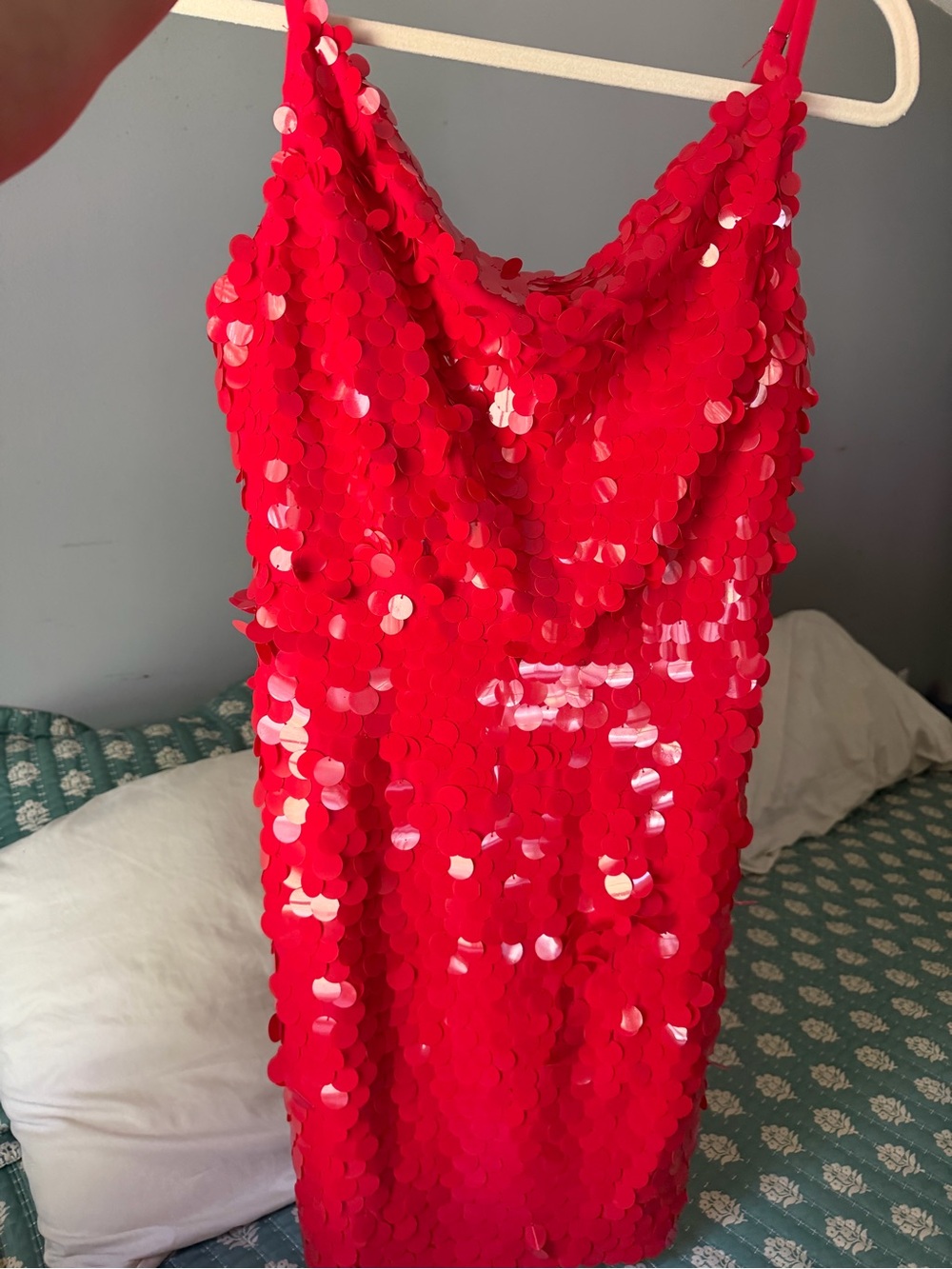 Nikibiki Red Sequin Spaghetti Strap Kids Dress